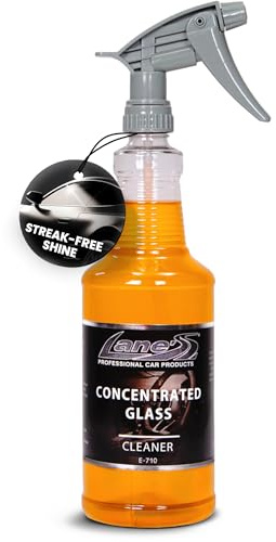LANE'S Concentrated Auto Glass Cleaner | Tint-Safe Car Windshield, Window Cleaner | Removes Automotive Smoke Film, Fingerprints, & Smudges | Streak-Free, Safe for All Glasses | 32oz