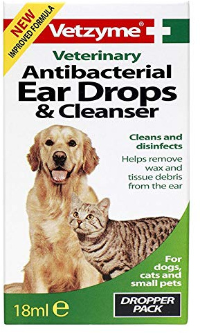 Vetzyme Anti-bacterial Ear Drops & Cleanser 18 ml