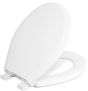 Centoco 3700SC-001 Round Plastic Toilet Seat with Safety Close, Light Weight Residential, White