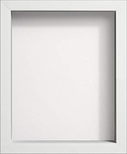Radcliffe White Wooden Deep 3D Box Frame A3, White Backing Board * Choice of Sizes* Fitted with Real Glass