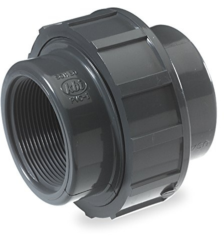 NDS U-2000-T Pipe Union, 2 in, FPT, 4 in L, SCH 80, 150 Psi, PVC, Gray, 2 Inch, Grey