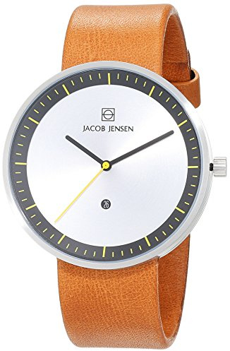 Jacob Jensen Herren-Armbanduhr Analog Quarz Leder 32271