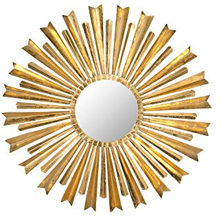 SAFAVIEH Decorative Hanging Wall Mirror for Living Room, Bedroom, Hallway, in Antique Gold, 3 X 84 X 83.82