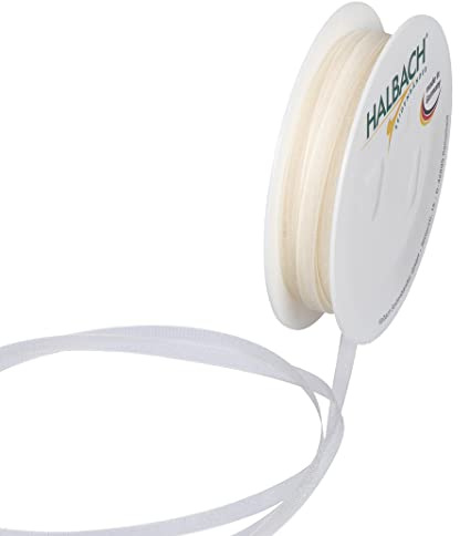 Halbach Organzaband, 5 mm x 50 m, creme | Transparentes Organzaband, Made in Germany, Öko-Tex 100 zertifiziert und waschbar, zum Verzieren von Geschenken