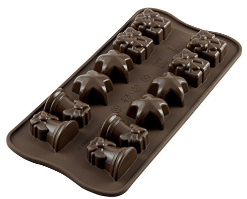 Silikomart SCG06 Christmas Molde de Silicona 34X34 H 18,5 MM, Marrón