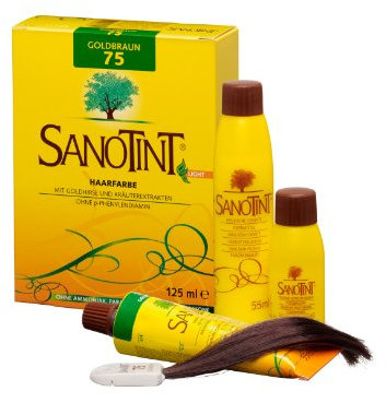 Sanotint - Haarfarbe sensitive Nr. 75 Goldbraun - 1x 125 ml - Naturnahe Haarfarbe mit wertvollen pflanzlichen Wirkstoffen