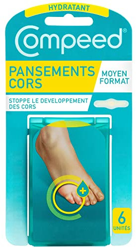 Compeed - 6 Pansements Hydrocolloïdes - Cors aux Pieds Hydratant - Seconde Peau - Cicatrisation rapide