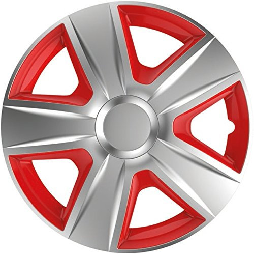 ZentimeX Z778276 Radkappen Radzierblenden universal 14 Zoll Silver&red