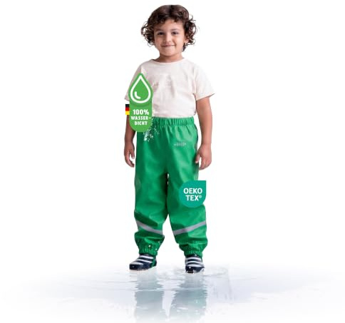 BMS Kinder Regenhose Softskin Buddelbundhose OekoTex Grün-128