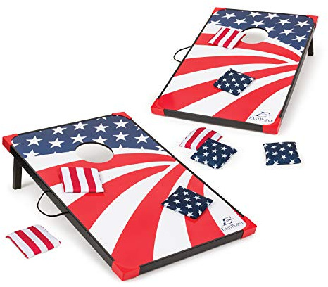 EastPoint Sports Cornhole Game Set Sitzsack-Wurf MDF – 60 cm B x 91 cm L – integrierte Aufbewahrung, praktische Tragegriffe und 8 Premium-Sitzsäcke
