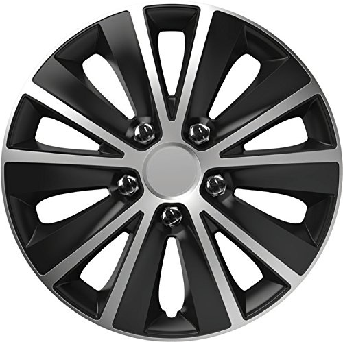 ZentimeX Z778227 Radkappen Radzierblenden universal 15 Zoll Silver&Black