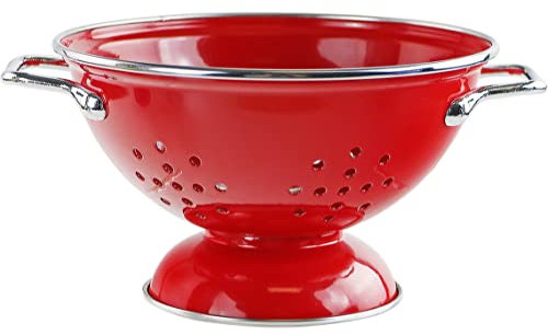 Reston Lloyd 18600 1 qt Calypso Basics 1 Quart Colander, red, Stainless Steel/Enamel