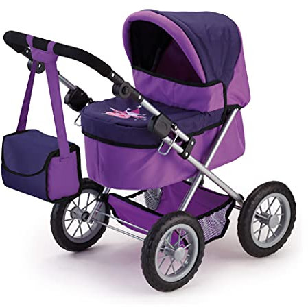Bayer Design 13012AA Puppenwagen Trendy, höhenverstellbar, zusammenklappbar, mit Tasche, Motiv: Fee, lila, 67 x 41 x 67 cm