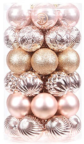 Sea Team 60mm/2.36 Set de Navidad Brillantes delicados artilugios Decorativos, Pintado en Color de Contraste decoración de Bolas Colgantes de árboles de Navidad - 41 Piezas