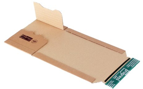 progressPACK Universal-Versandverpackung Premium PP B02.01 aus Wellpappe für CDs, 147 x 129 x bis 55 mm, 20-er Pack, braun