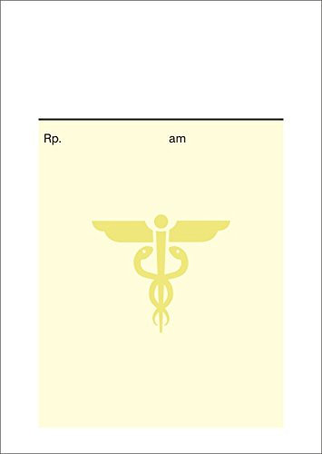 250 Privatrezepte Rezeptzettel lose für Ärzte und Heilpraktiker Format DIN A6, Caduceus Hermesstab, gelb pr103-4
