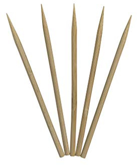 1000 Count | KingSeal Natural BAMBOO Heavy Weight Meat Skewers, Kebab Sticks, City Chicken, 4.5 Inches x 3.8mm, Bulk Pack - 1 Box of 1000
