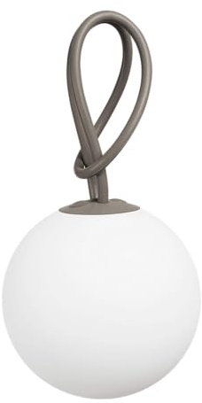 Fatboy Bolleke Hängelampe - Akku Pendelleuchte - Ø 20 cm - Taupe | USB Aufladbar für bis zu 24 Stunden, Dimmbar -IP55 Kugellampe Für Drinnen & Draußen, 2700K, 3 Lichtstufen, 100 cm Schlaufe