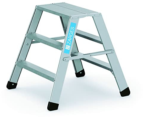 Zarges klappbares Arbeitspodest Seventec BP (2 x 3 Stufen, versteifte Konstruktion, beidseitig begehbar, klappbares Podest für Montage-, Wartungs- oder Reparaturarbeiten) 40373