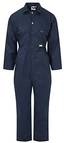 Wetplay Ladies Zip Front Boilersuit Workwear Boiler Suit Coverall Overall Womens Girls (14 (38 Chest), Navy Blue)