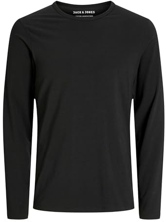 JACK & JONES Storm Sweat - Camiseta de Manga Larga con Cuello Redondo para Hombre, Color Negro, Talla 52
