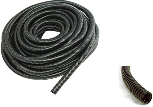 1 X 100 feet Split Wire Loom Flex-Guard Convoluted Tubing – Protective Split Cable Sleeves for Automotive Home Industrial Electrical Wiring – Black