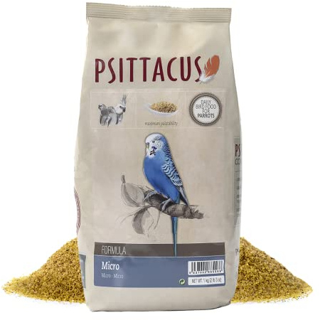 Psittacus Micro 1 kg | Pienso Completo para Periquitos, Ninfas y Periquitos Australianos | Alimento Premium para Aves, 100% no-GMO
