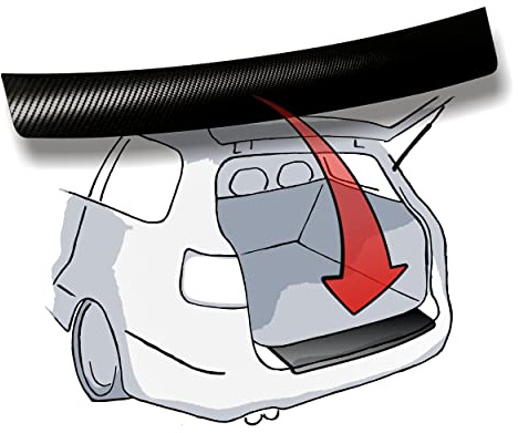 LACKSCHUTZSHOP Ladekantenschutz passend für VW Polo V 5türig (Typ 6R 2009-2014 und Typ 6C ab 2014) - 3D Carbon schwarz
