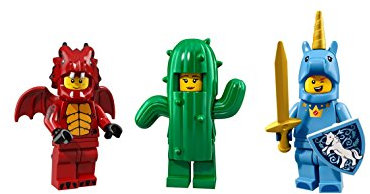 LEGO Series 18 Party Suit Characters Dragon, Cactus, Unicorn