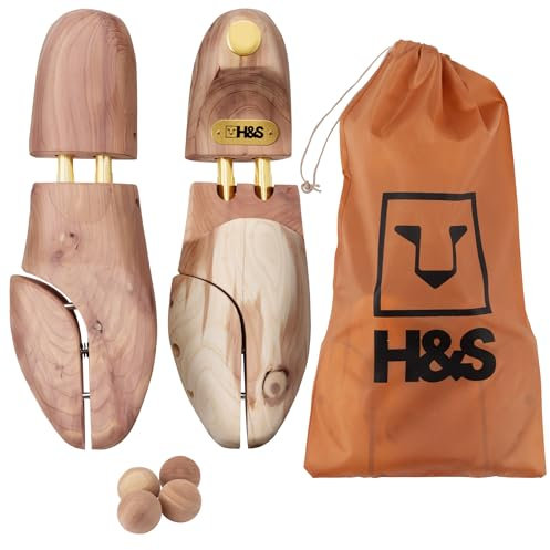H&S 2x Schuhspanner aus Zedernholz für Herren und Damen - Schuhdehner Schuhweiter Stiefelspanner Set aus Holz - Shoe Stretcher - Schuhspreizer in verschiedenen Größen