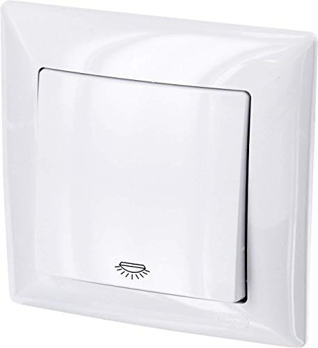 Pulsador empotrado, símbolo de luz, abrazadera de enchufe, todo en uno, serie G1 blanco puro