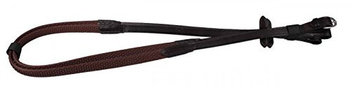 QHP Anti-Rutsch-Zügel aus weichem Gummi braun + schwarz (Pony, Braun)
