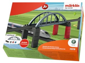 Märklin My World – 72218 – byggstensset högbanebro – högbanebror och bro – förlängning modelljärnväg – från 3 år – spår H0
