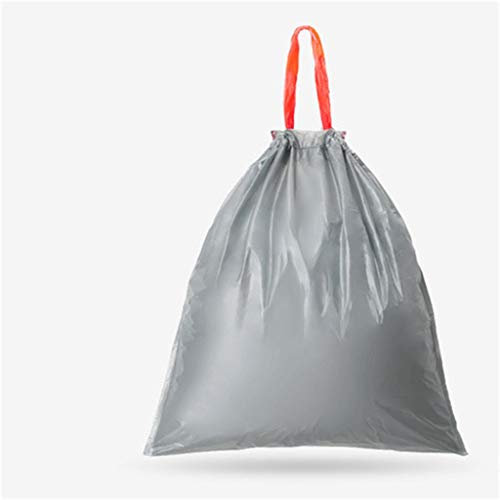 LKJHG Bolsa de Basura para Bote de Basura de 15 litros, 150 Bolsas, Bolsa de Basura con cordón, Blanco, Gris