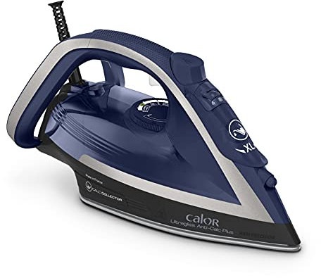 Calor Ultragliss Anti-Calc Plus Fer à repasser vapeur, 2800 W, Collecteur calcaire amovible, Vapeur continue 50 g/min, Pressing 260 g/min, Arrêt automatique FV6846C0