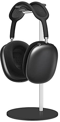 SHUOSUO Headphone Stand Aluminium, Headset Holder with Solid Base for Desk, Compatible with AirPods Max, Beats, Bose, B&O, Sony, Sennheiser, etc (Black)