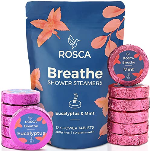 ROSCA 12 vaporiere per doccia con eucalipto e menta, con oli essenziali, per alleviare lo stress, per la festa della mamma, rilassamento, regalo di compleanno per donne e uomini
