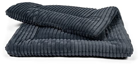 TrendPet Harmony 4cm gefütterte Hundedecke, Katzendecke, Liegedecke für Hunde und Katzen (Anthrazit, 60x45cm)