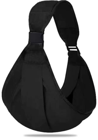 CPJJ 1 Pièces Noir echarpe de portage bebe, porte bébé, porte bebe hanche, Pour Porte-Bébé Nouveau-Nés et Tout-Petits Jusqu'à 20 Kg