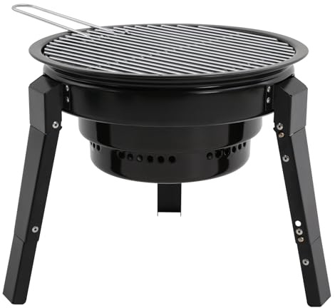 Barbecue a carbonella da campeggio per esterni, mobile, barbecue pieghevole con griglia, braciere e barbecue per campeggio, altezza regolabile di 22 cm o 30 cm, per picnic, giardino, terrazza, ca