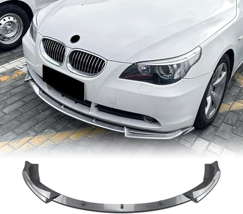KLUEES Auto Frontspoiler für BMW 5 Series E60 E61 2004-2007,Antikollisionsschutz Frontlippe Spoiler,Spoilerlippe Diffusor Body Kit Frontstoßstangenlippe Auto Zubehör,A/Carbon Fiber Look
