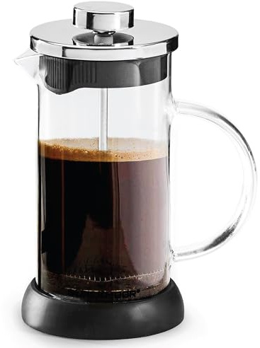Blackmoor Cafetière à piston en verre borosilicate avec filtre de précision en acier inoxydable 350 ml, 1 à 2 tasses, 1 à 2 tasses