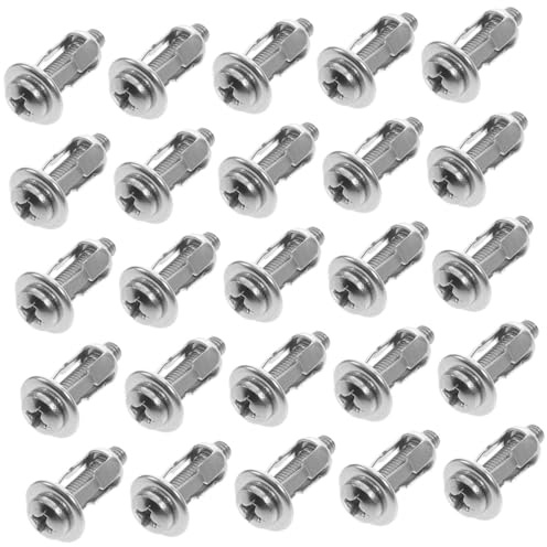 Hohopeti Set da 25 Pezzi Dadi di Espansione a Forma di Fiore in Metallo Cavo 4X20 con Viti Resistenti per Ancoraggio Parete e Porta Cavo Inserti Scanalati per Fissaggio Sicuro in