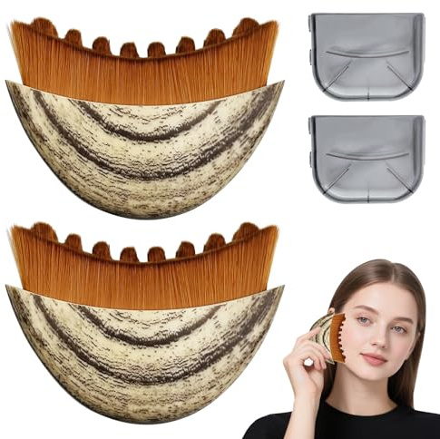 Homshsjhkis 2 Piezas Cepillo Facial de Contorno Linfático, Cepillo Facial de Cepillado en Seco, Lymphatic Contour Face Brush, Masajeador de Drenaje para Cara, Barbilla, Mandíbu, Aliviar la Fatiga
