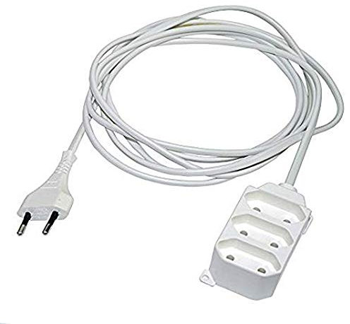 Verlängerungskabel Verlängerung 3-Fach Strom-Kabel Euro-Stecker Weiss 1,5 Meter
