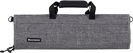 Messermeister Knife Bag for Kitchen Trade Show, Knife Bag for Chefs, Kitchen Tool Bag, 8 Compartments, 51 x 15 cm, grey