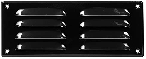 260x105mm / 10x4 inch Black Metal Air Vent Grille Cover with Insect Mesh - Ventilation Cover
