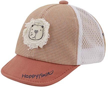 FakeFace Mütze Baby Schirmmütze Baby Kappe Baumwoll Schiebermütze Cappy Mädchen Jungen Baby Hat Base Cap Babymütze Sommer Frühling Kindermütze (Löwe-orange)