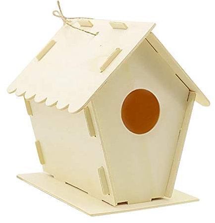 Aunye Hölzerne Vogel Nistkasten Bausatz,Einflugloch zum Aufhängen,Groß Vogelhaus Vogelhäuschen Handmade Bird House Für Meise Wellensittiche,Nistkasten-Bausatz aus Echtholz (A)