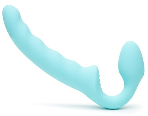 Lovehoney Strapless Strap On Dildo - Flexible 7 Inch Dildo for Women - Curved Rippled Shaft for G-Spot Stimulation - Soft to Touch Silicone Adult Sex Toy - Waterproof - Aqua